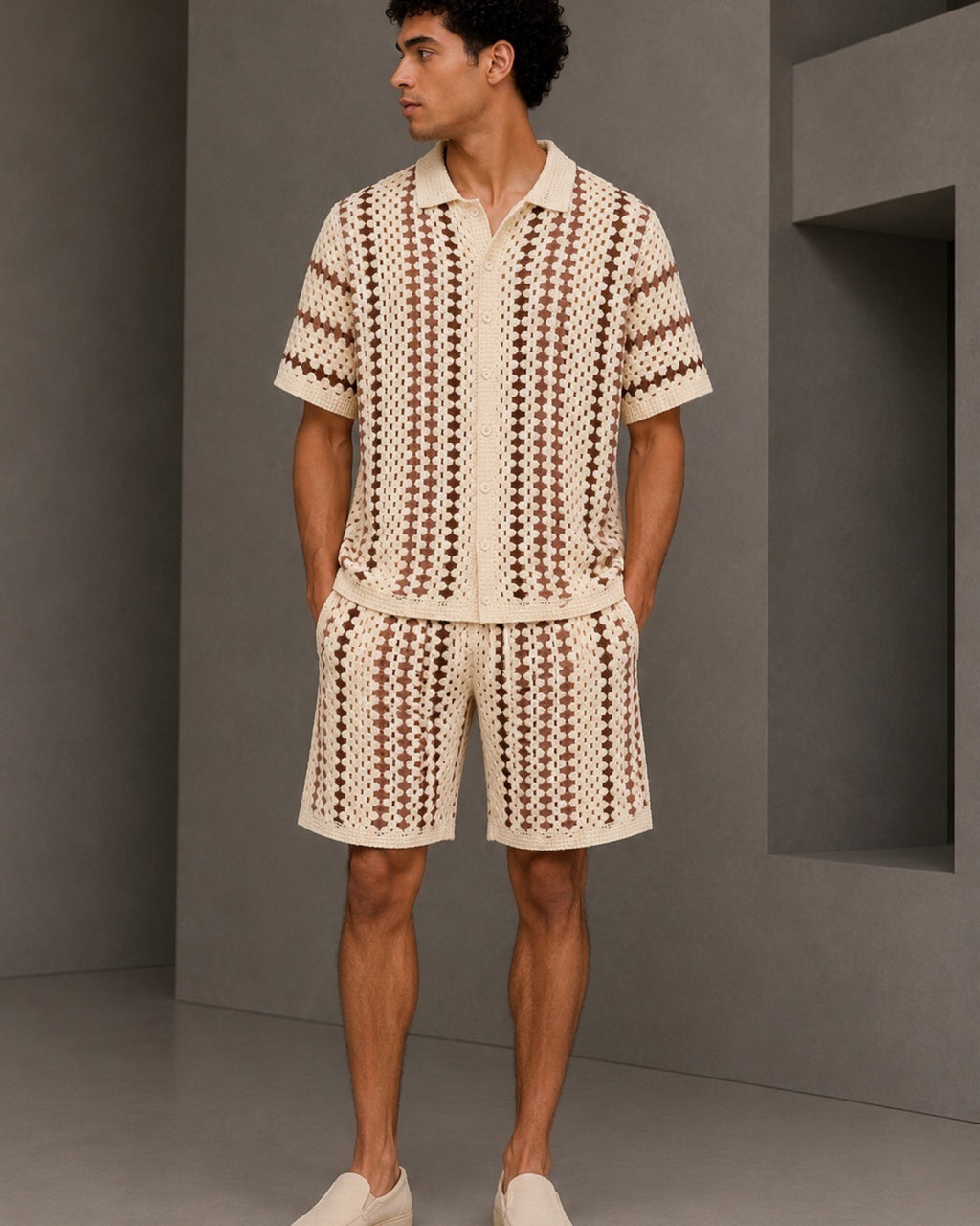 BERMUDA CROCHET RAYÉ