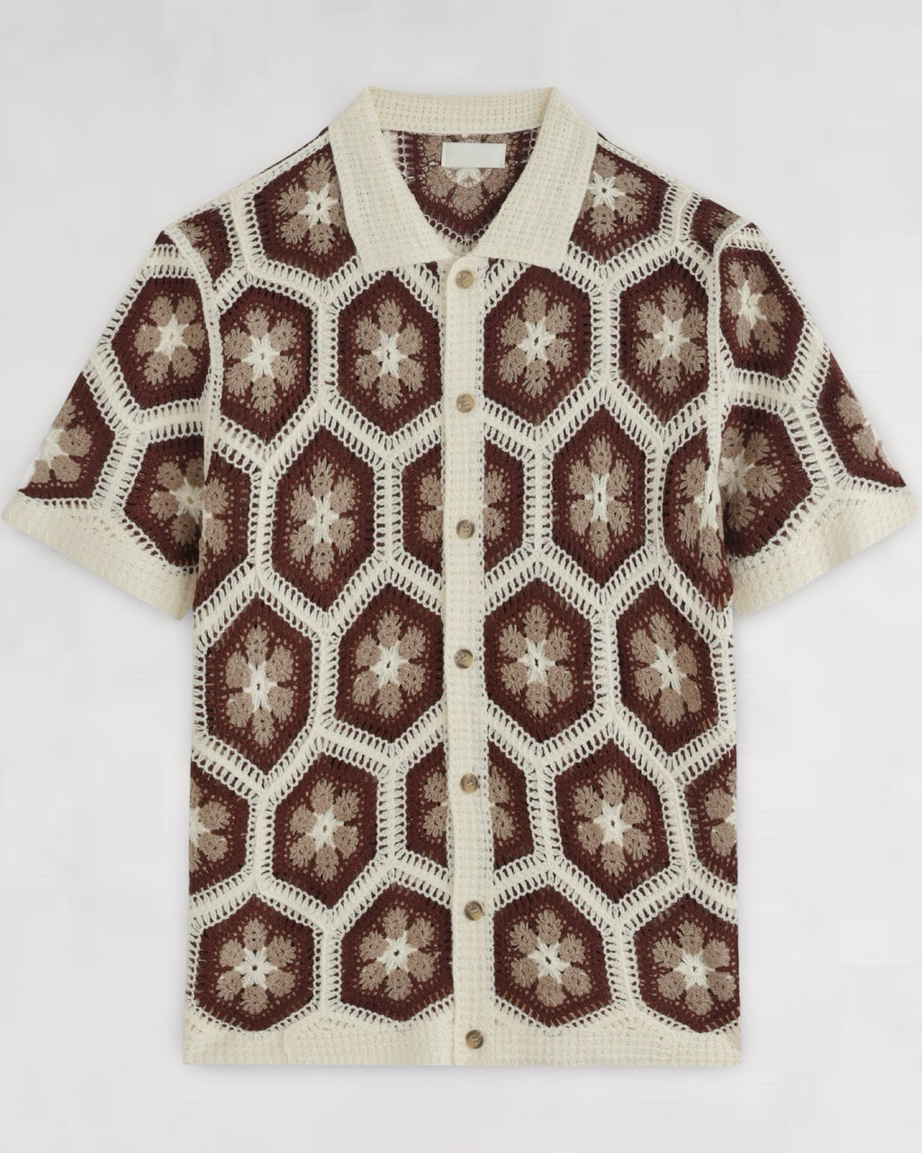 CHEMISETTE CROCHET MOTIFS HEXAGONALES