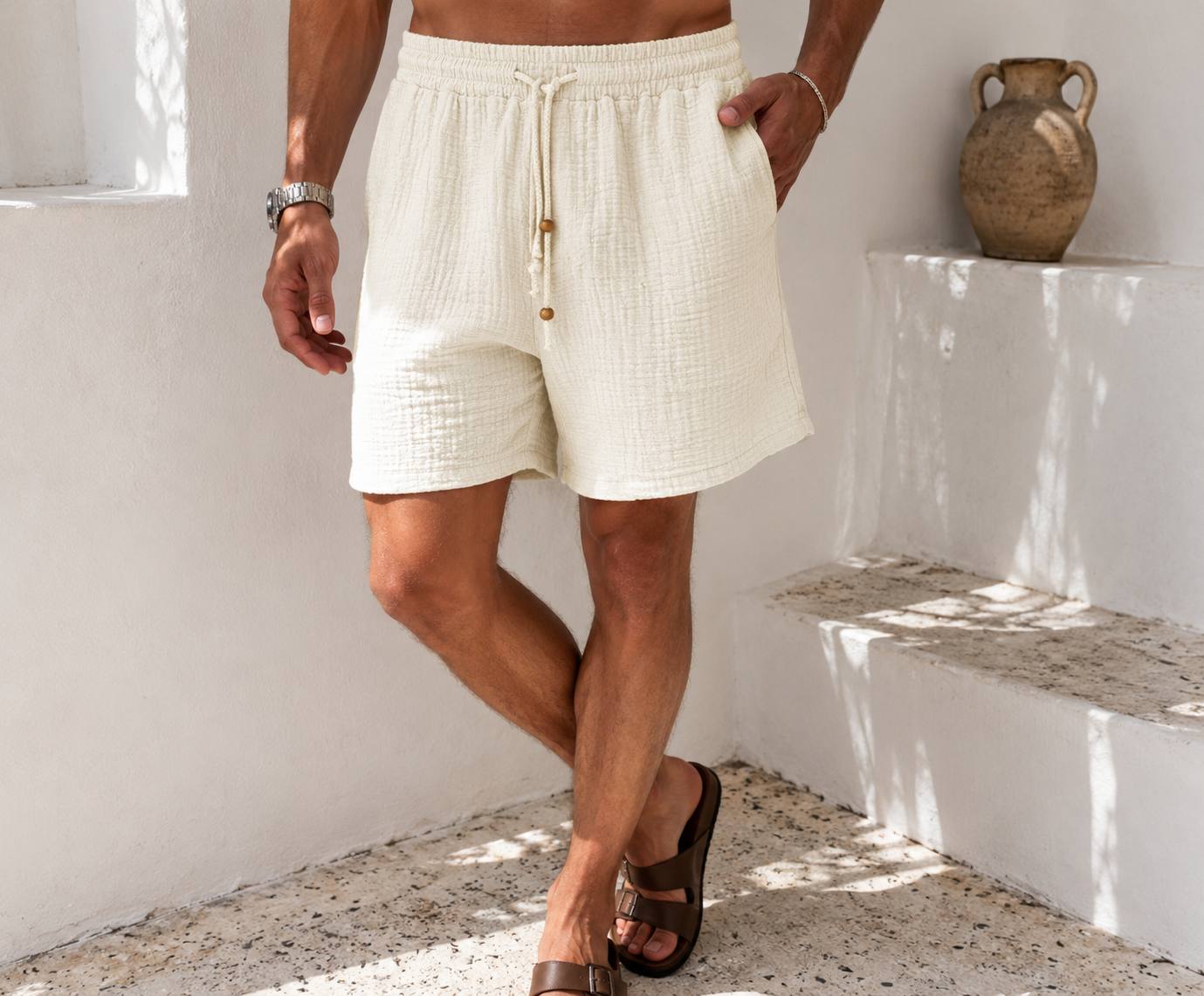 SHORT AMPLE EN COTON