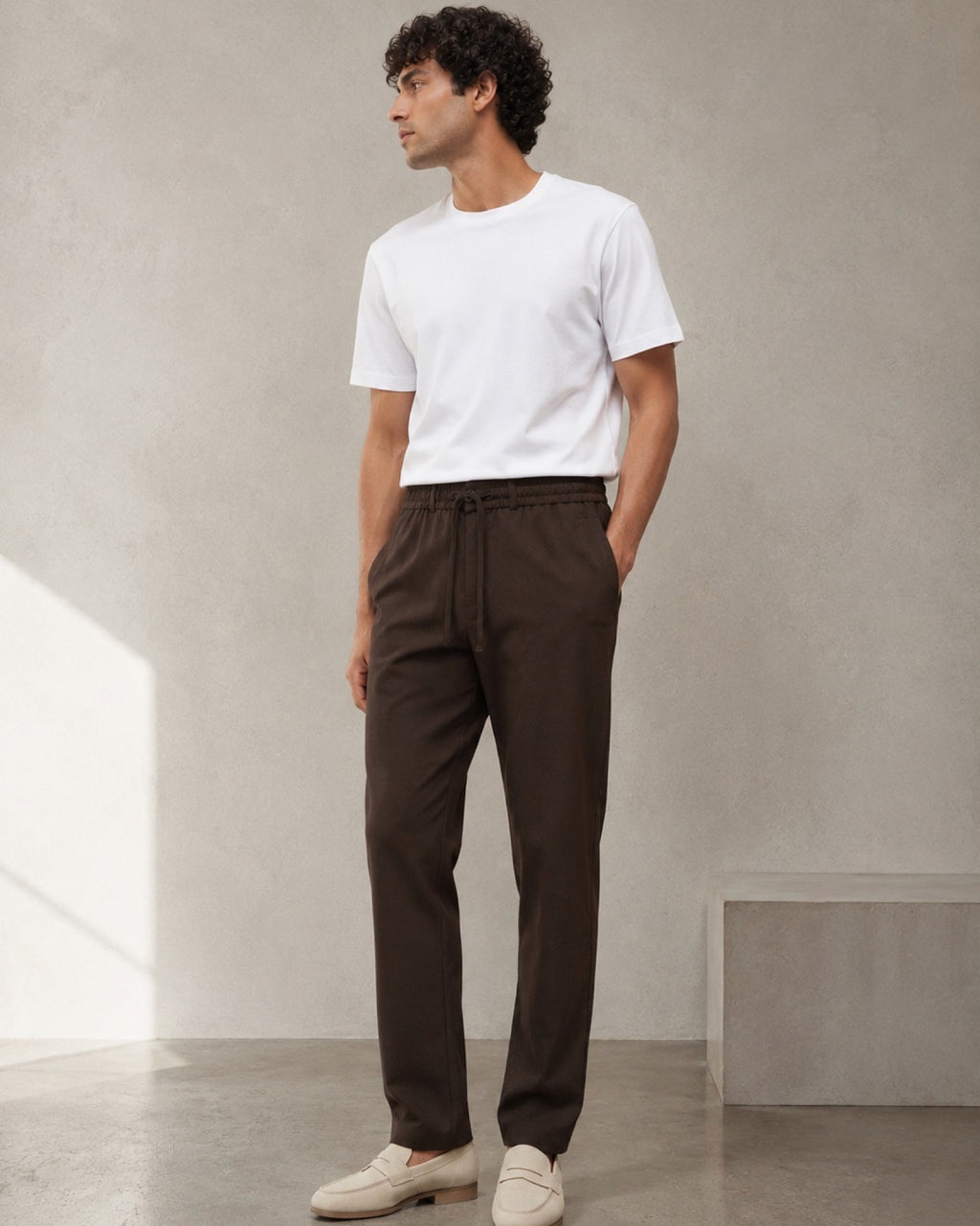PANTALON EN TOILE UNI