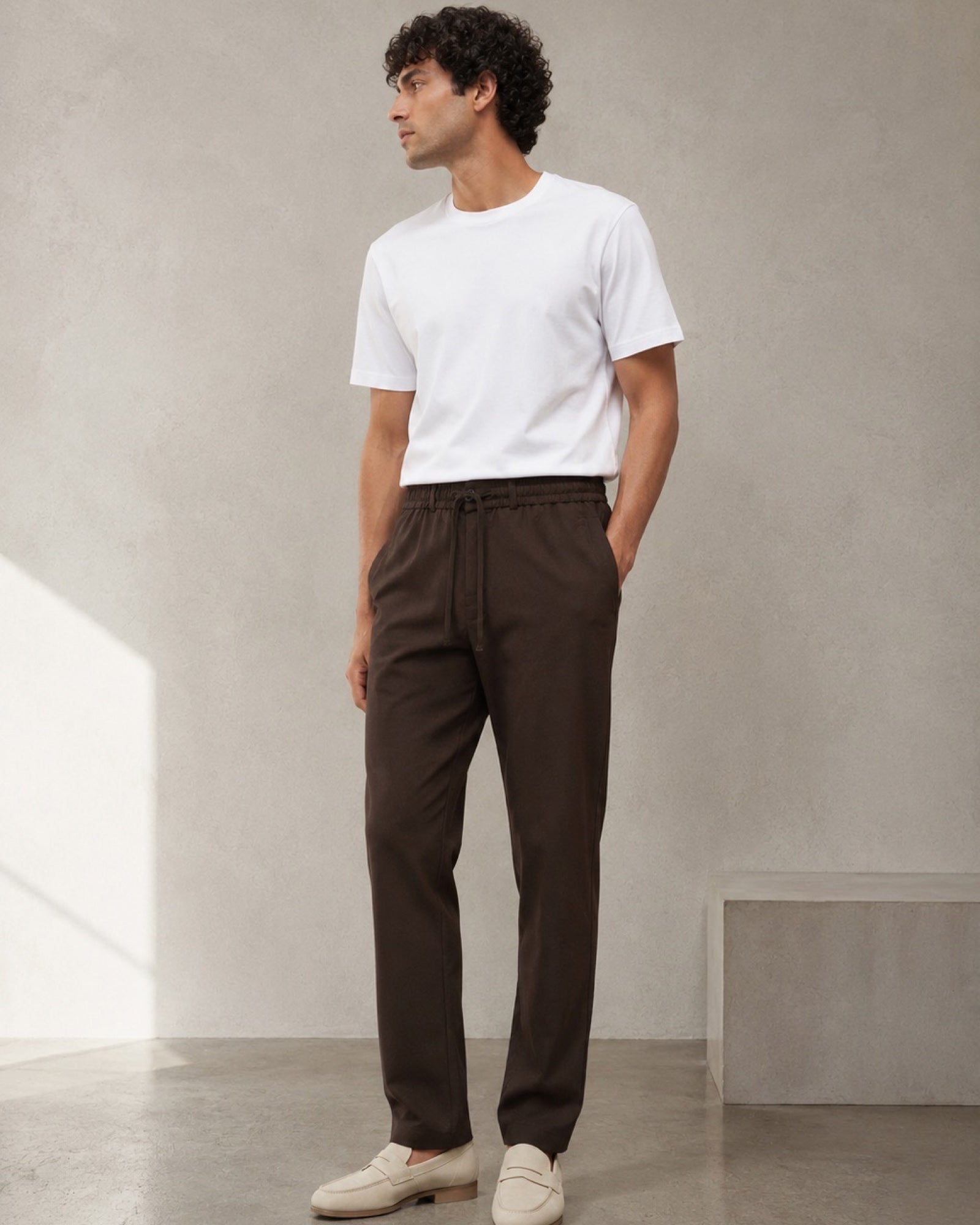 PANTALON EN TOILE UNI