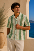 CHEMISETTE CROCHET A BANDE VERTICALE