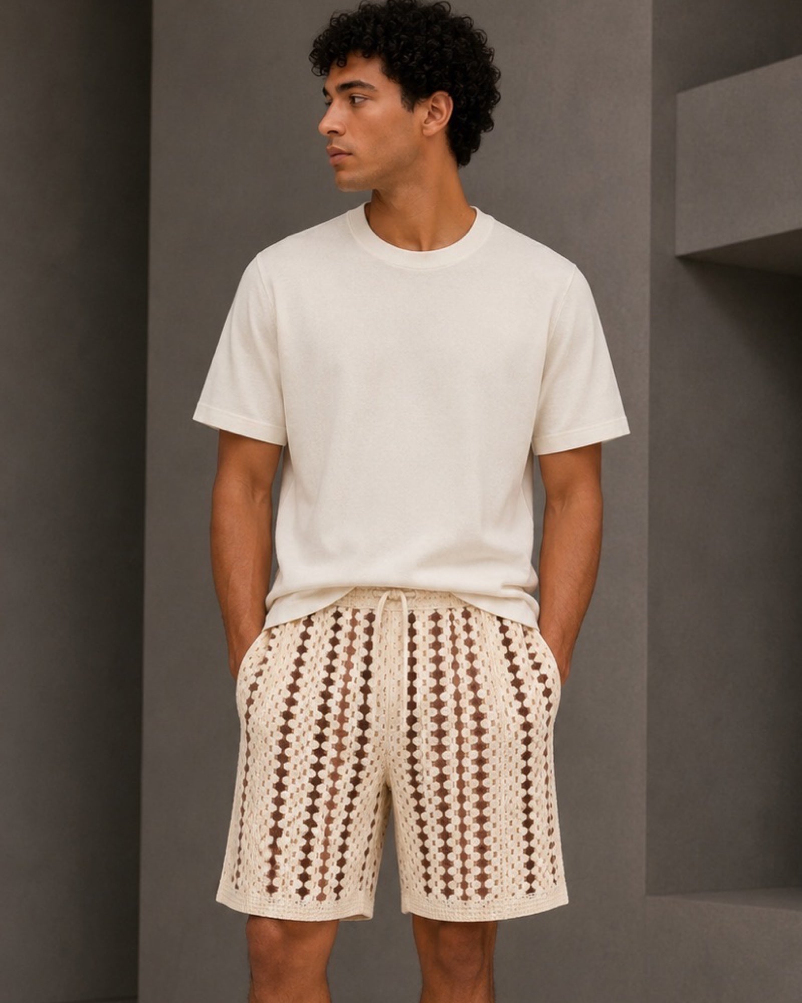 BERMUDA CROCHET RAYÉ