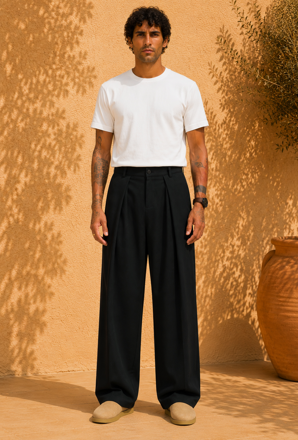 PANTALON FLUIDE A PINCES