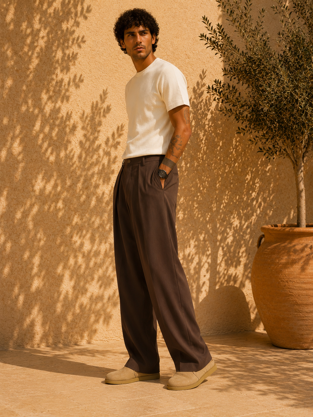 PANTALON SOUPLE A PINCES