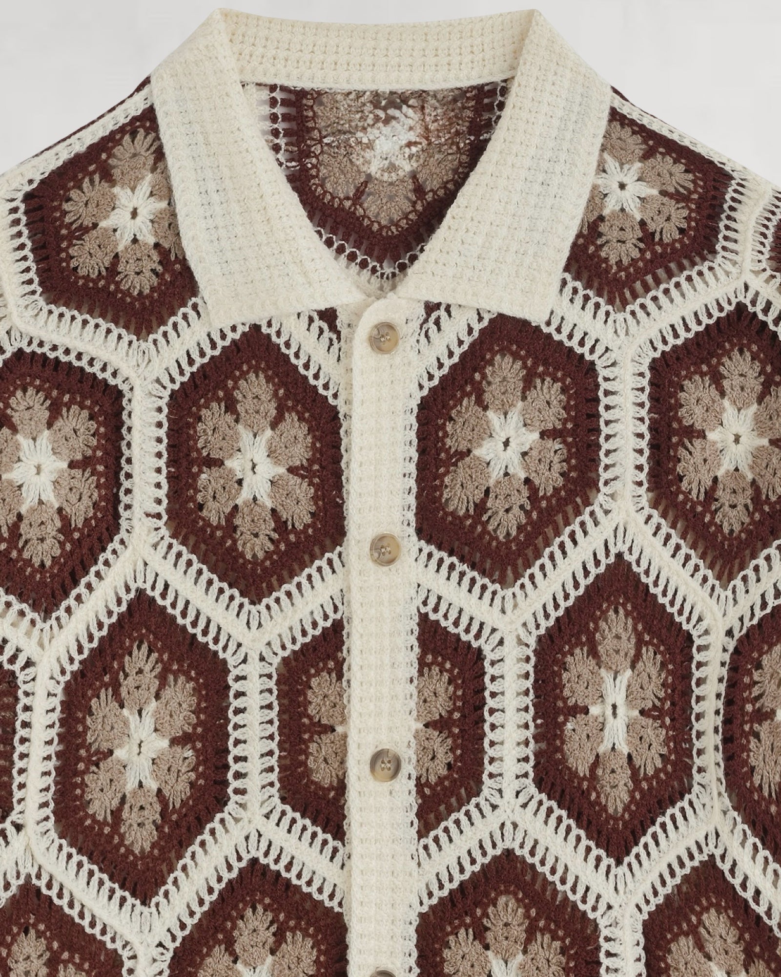 CHEMISETTE CROCHET MOTIFS HEXAGONALES