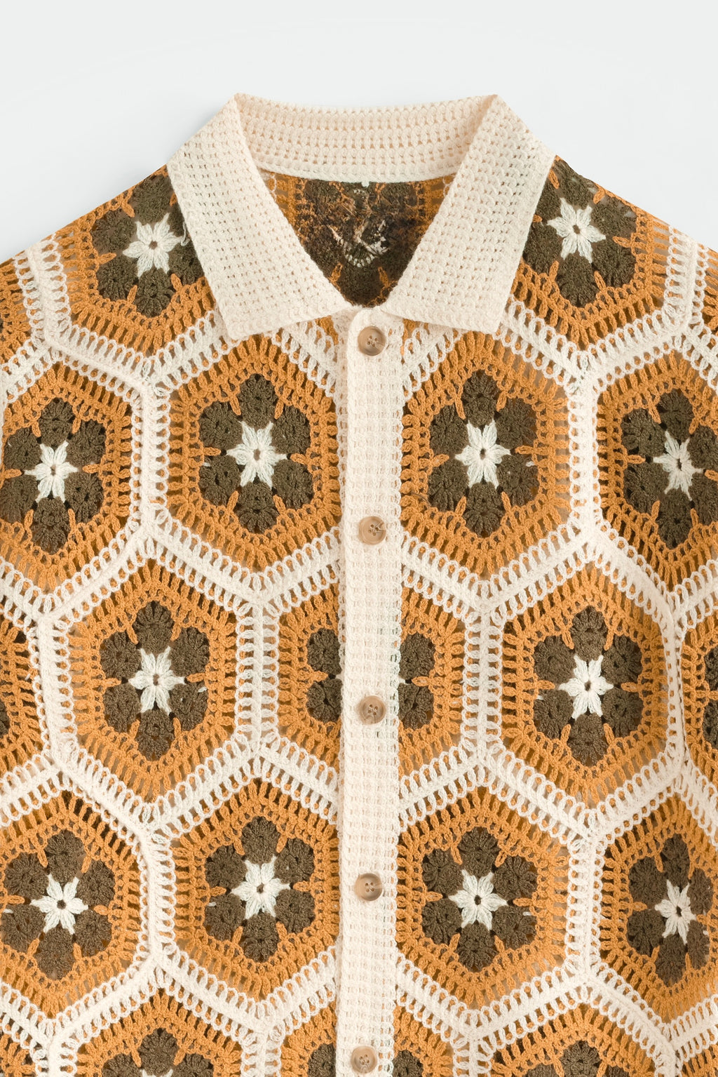 CHEMISETTE CROCHET MOTIFS HEXAGONALES