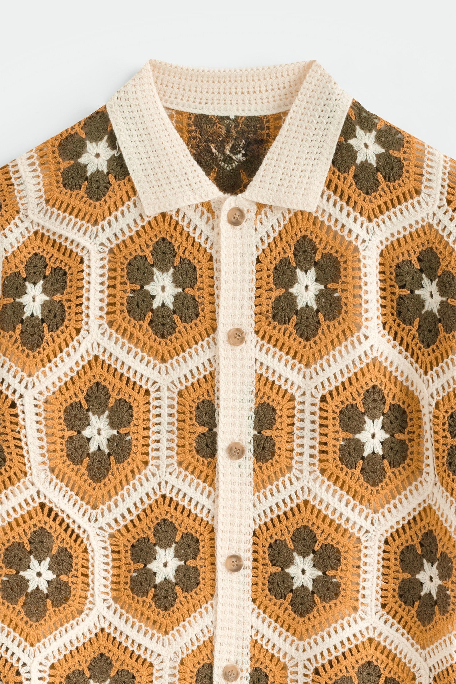 CHEMISETTE CROCHET MOTIFS HEXAGONALES