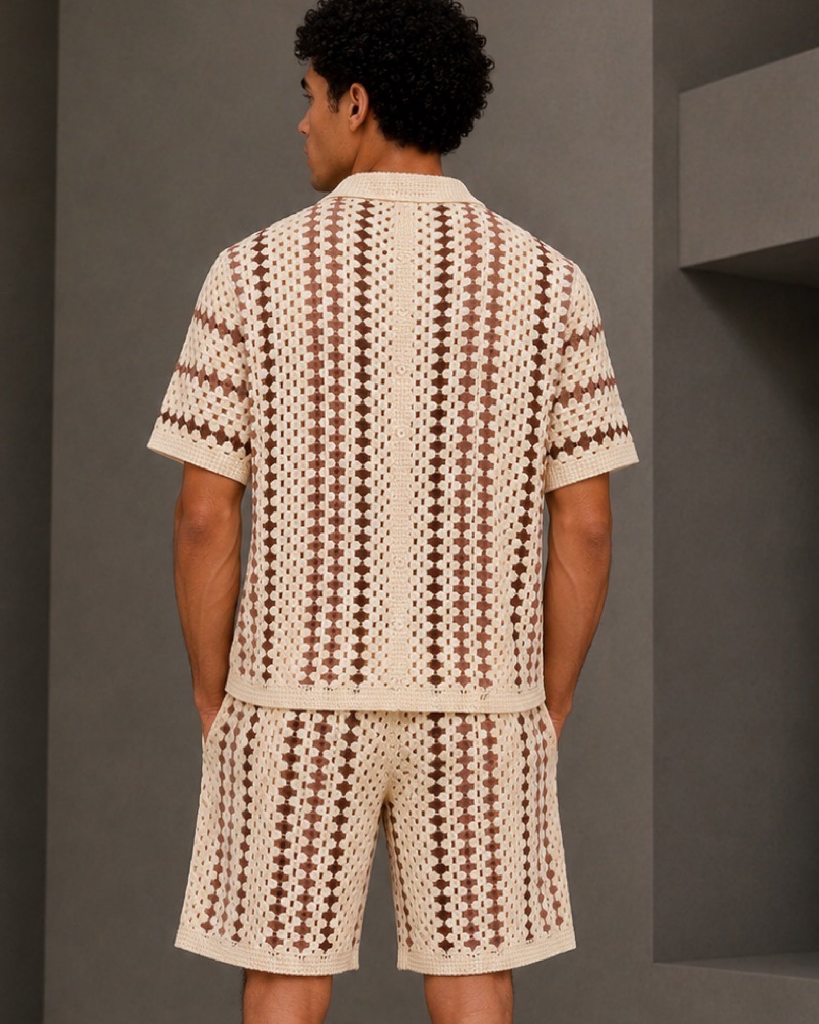BERMUDA CROCHET RAYÉ