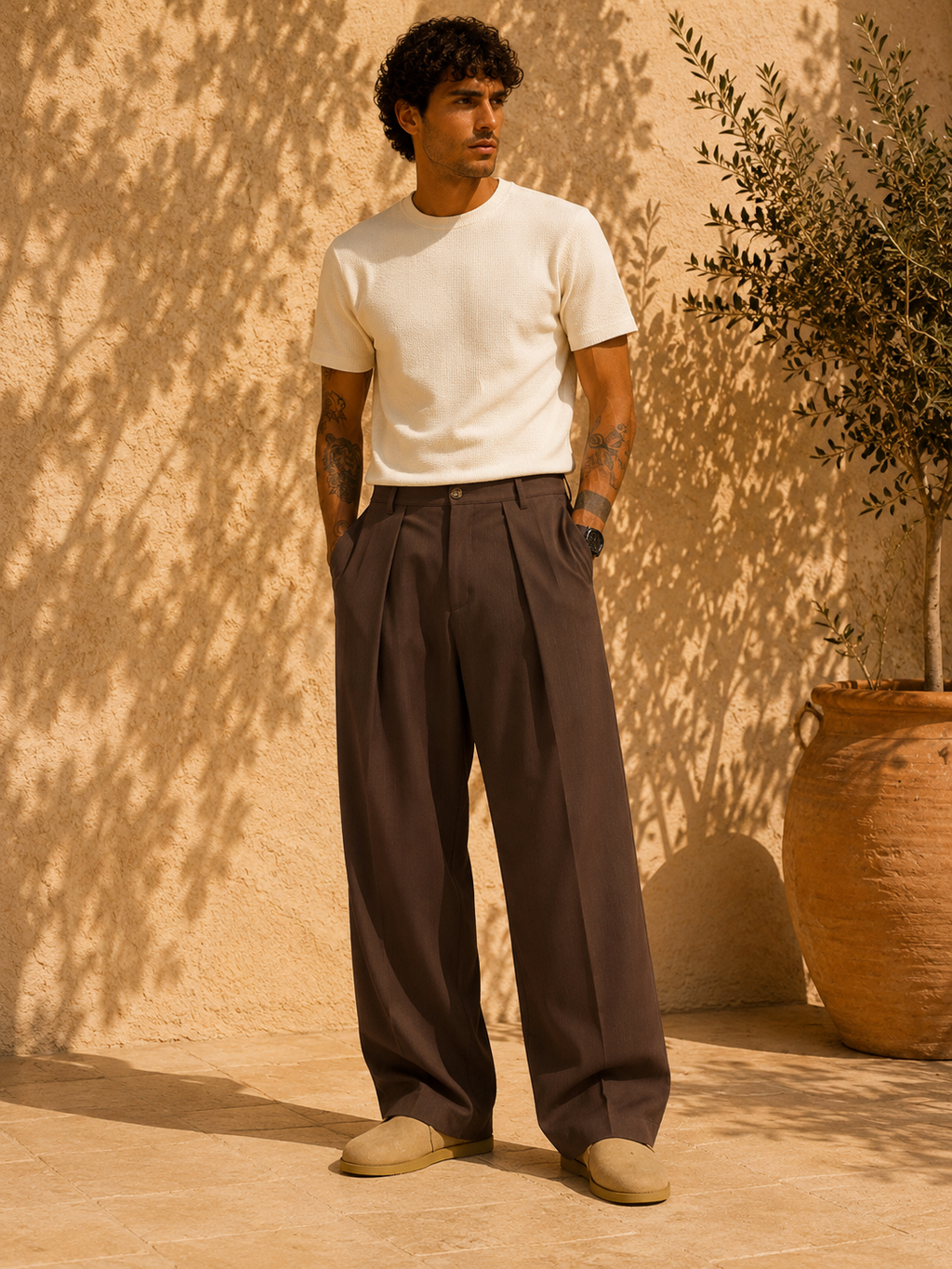 PANTALON SOUPLE A PINCES