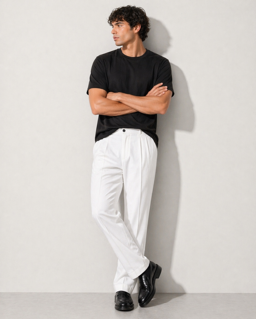 Pantalon tailleur coton lin