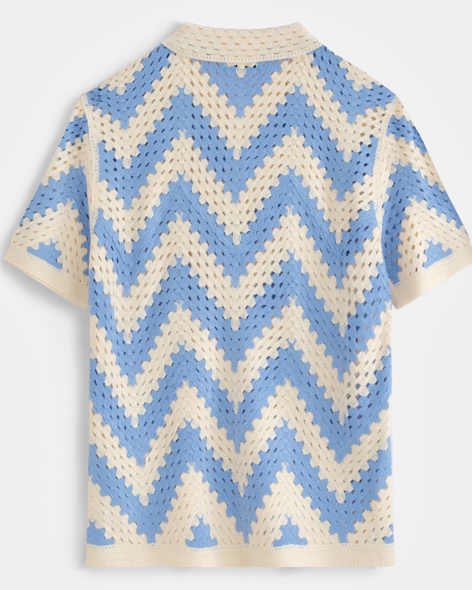 CHEMISETTE EN CROCHET LIGHT BLUE