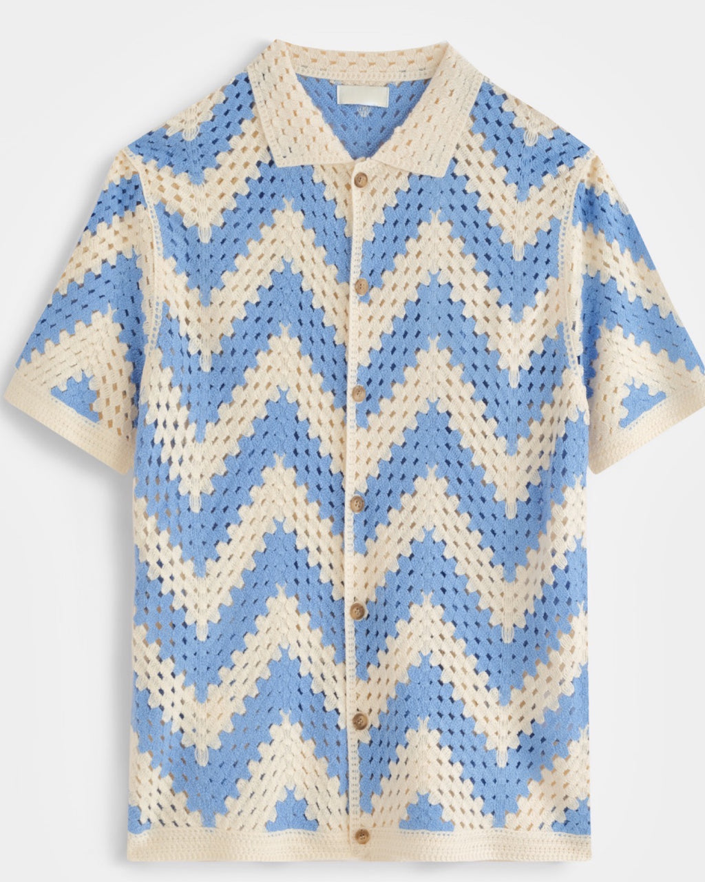 CHEMISETTE EN CROCHET LIGHT BLUE