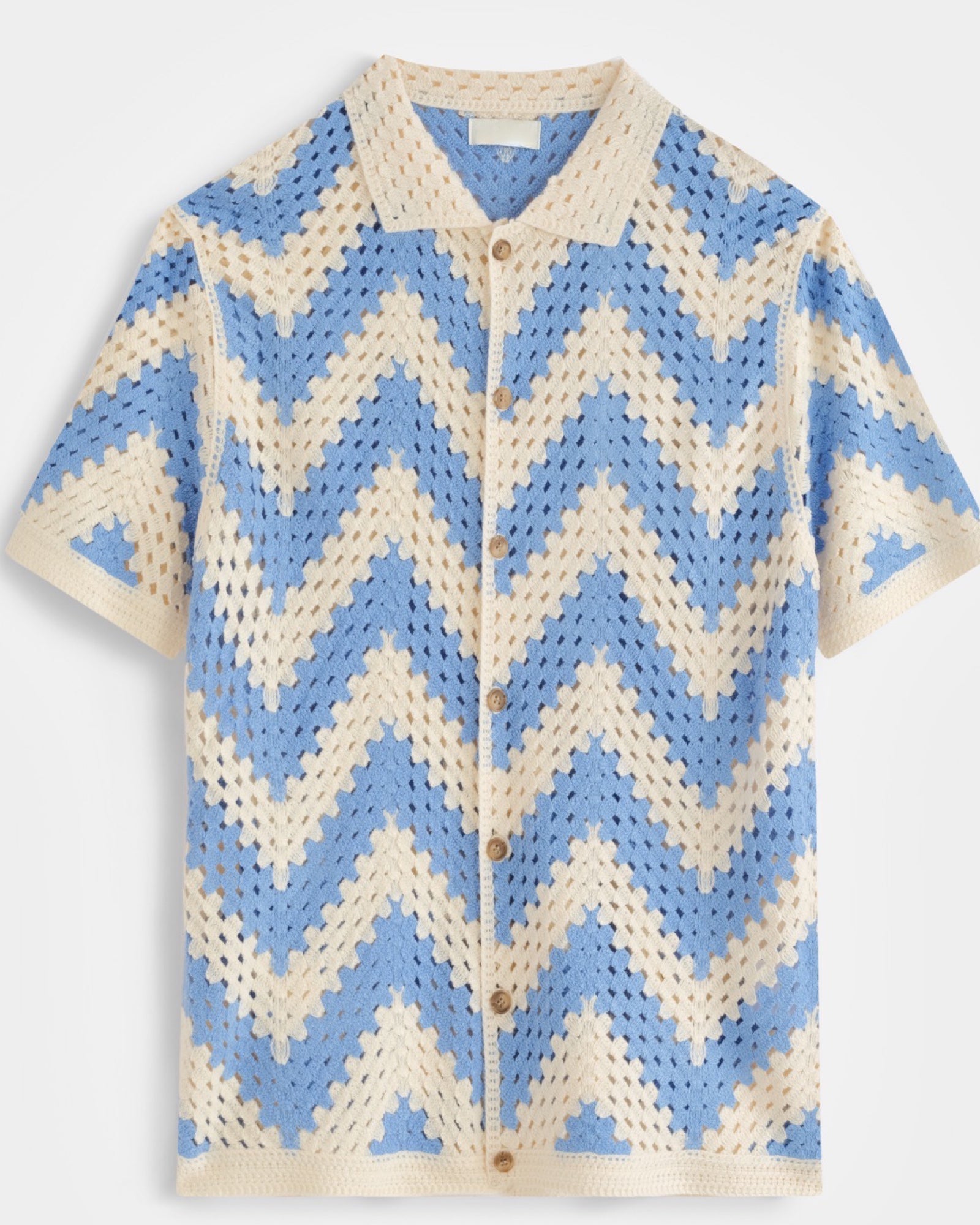 CHEMISETTE EN CROCHET LIGHT BLUE