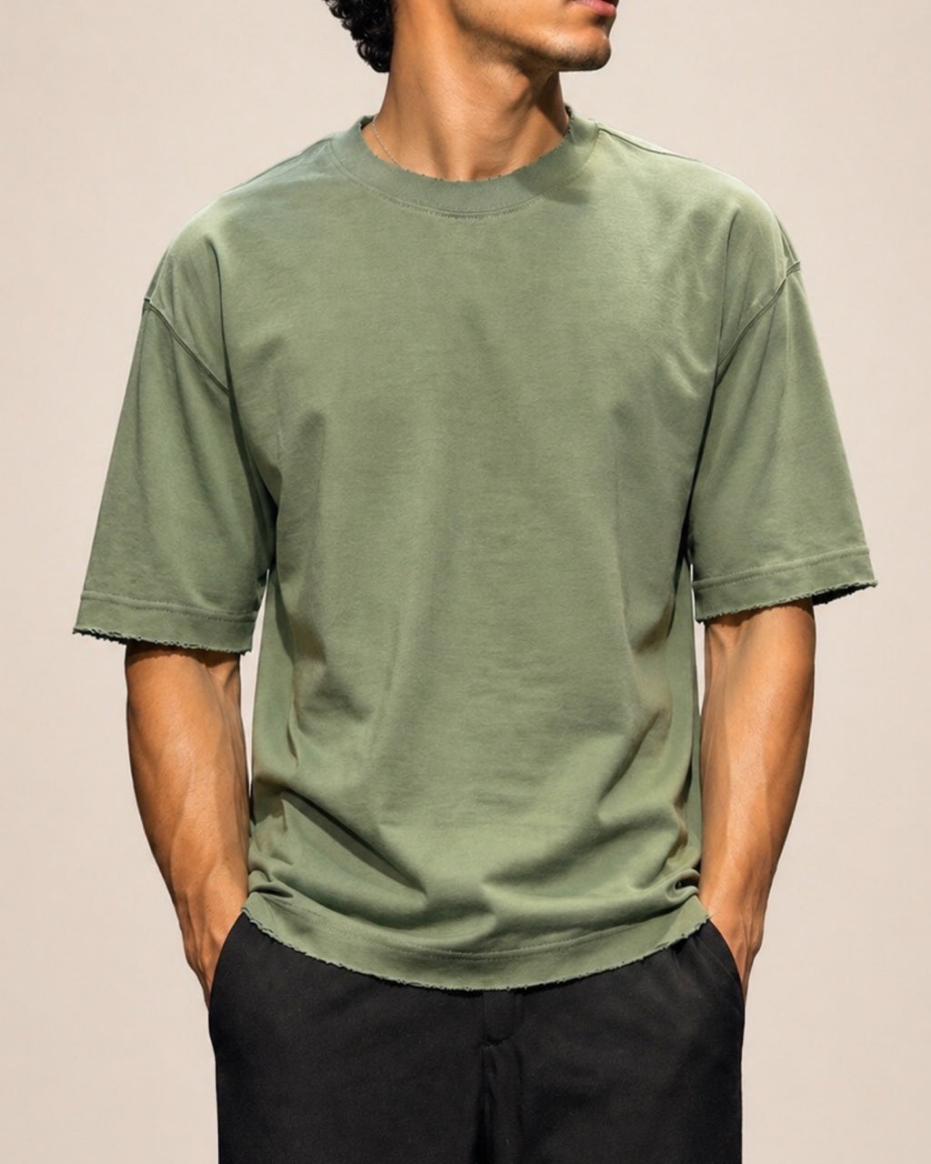 T-shirt basic effet déchiré