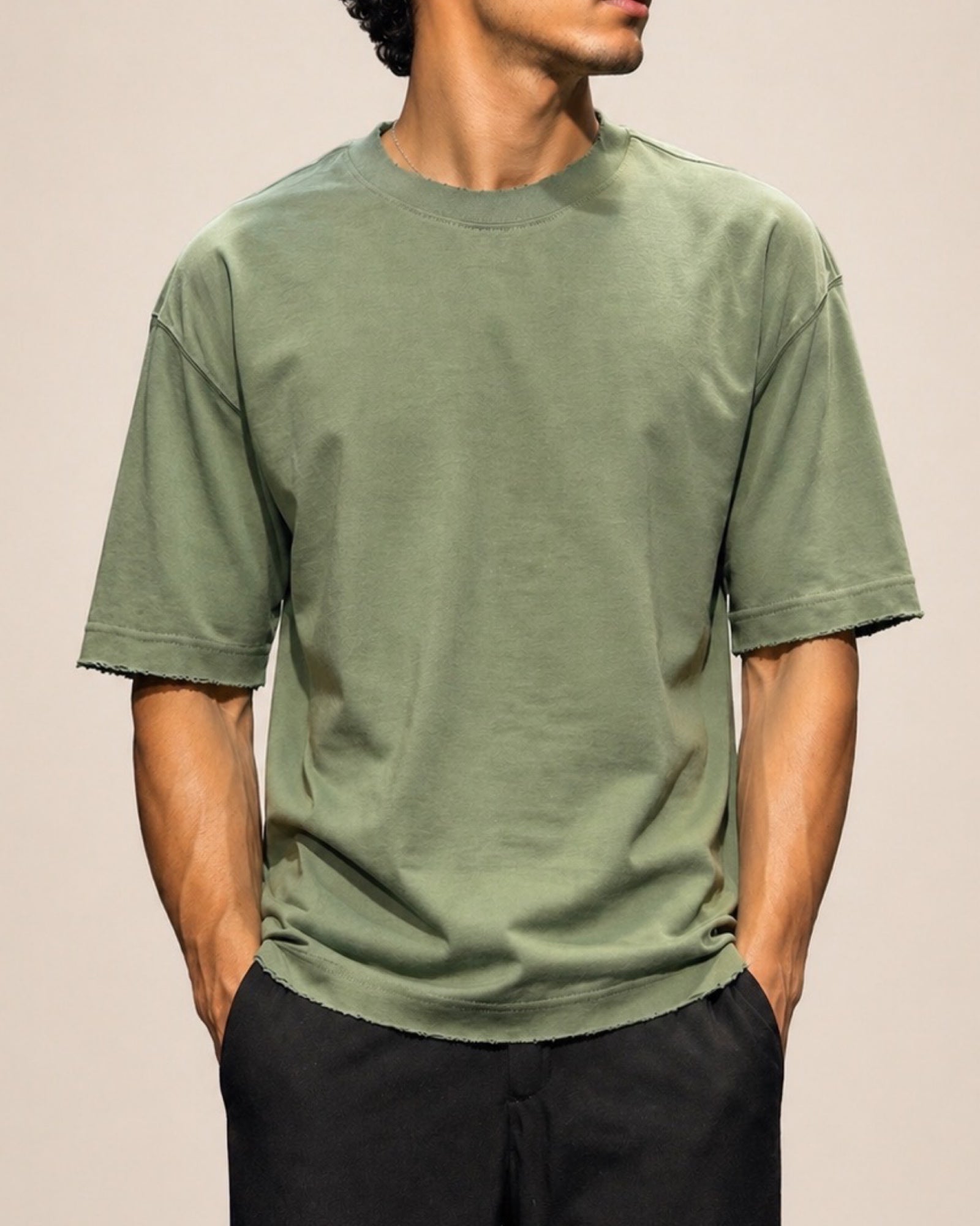 T-shirt basic effet déchiré