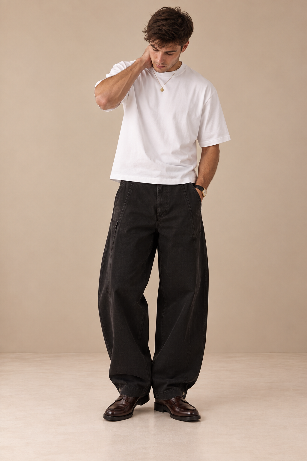 JEANS BAGGY A PRESSION