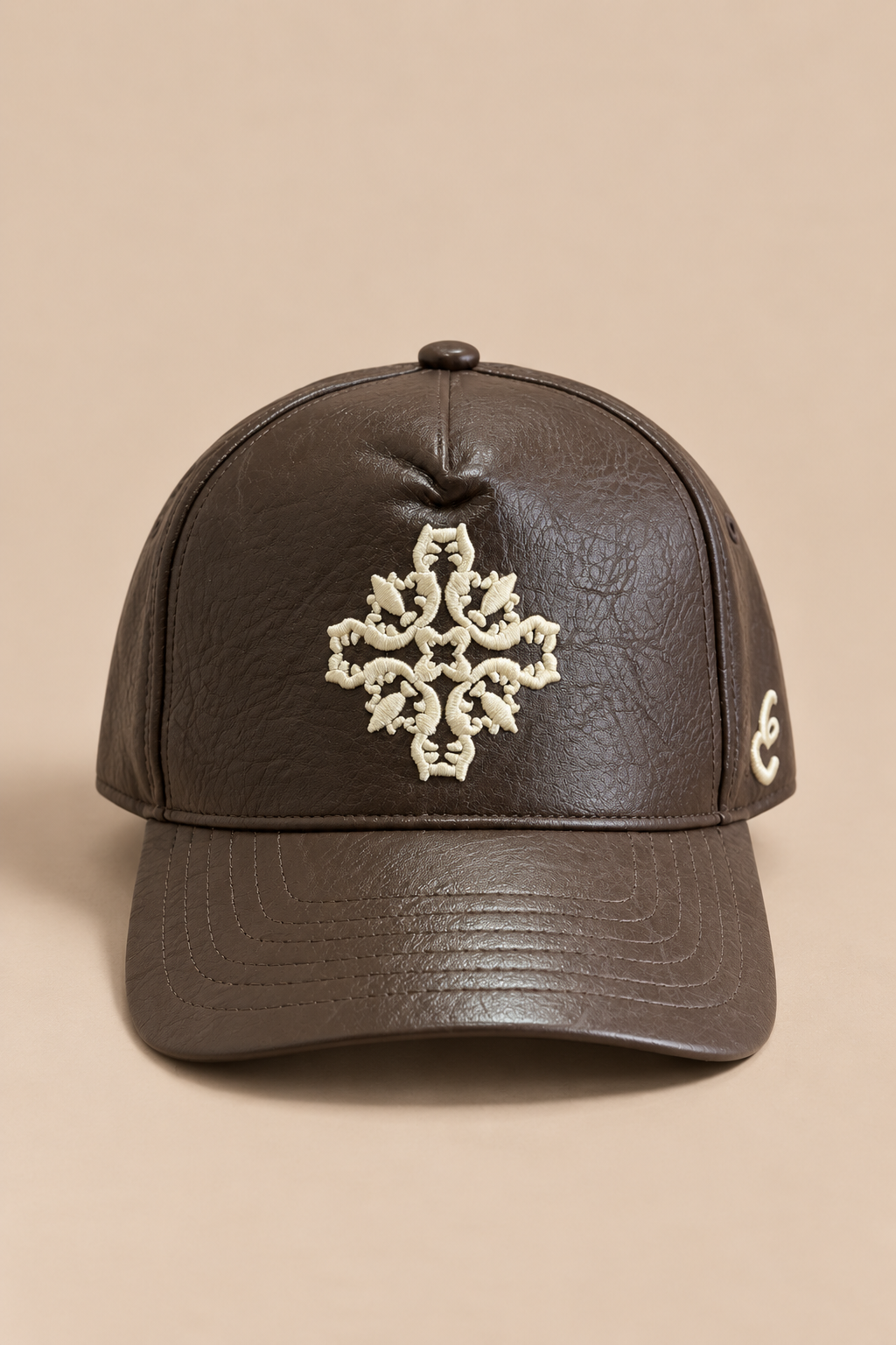 CASQUETTE CUIR ROSACE