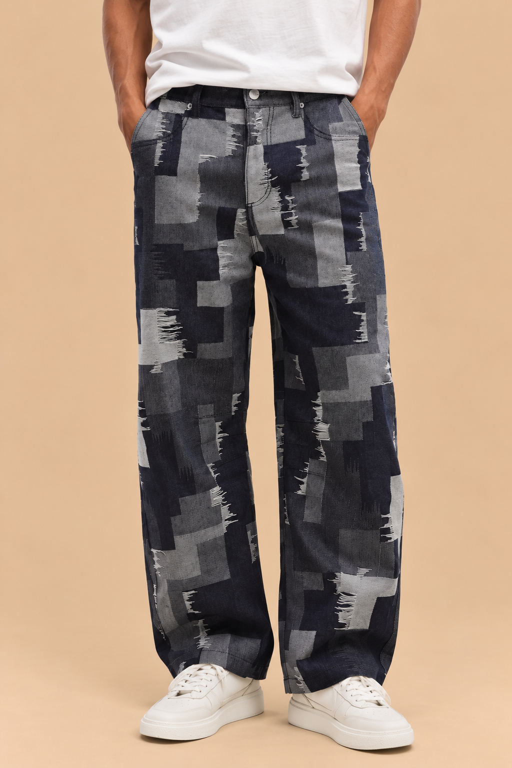 PANTALON PATCHWORK DENIM