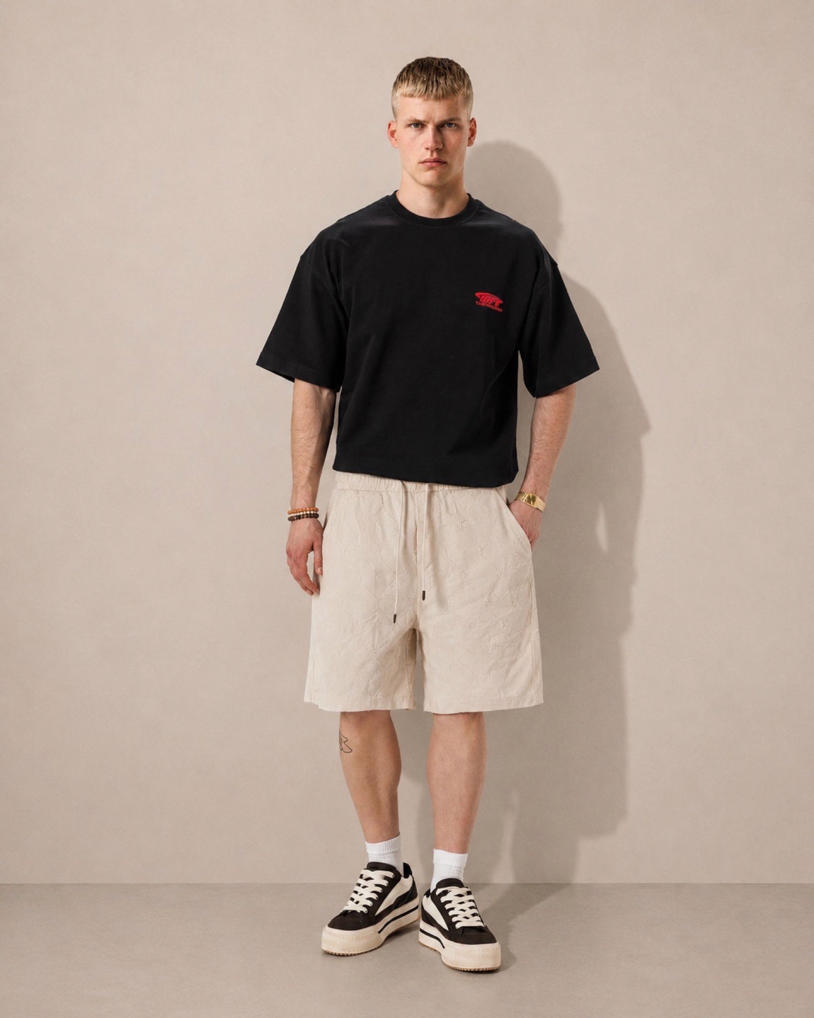 BERMUDA LOOSE TEXTURÉ COEUR