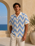 CHEMISETTE EN CROCHET LIGHT BLUE