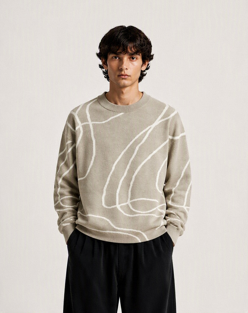 PULL DOUX A MOTIFS ABSTRAIT
